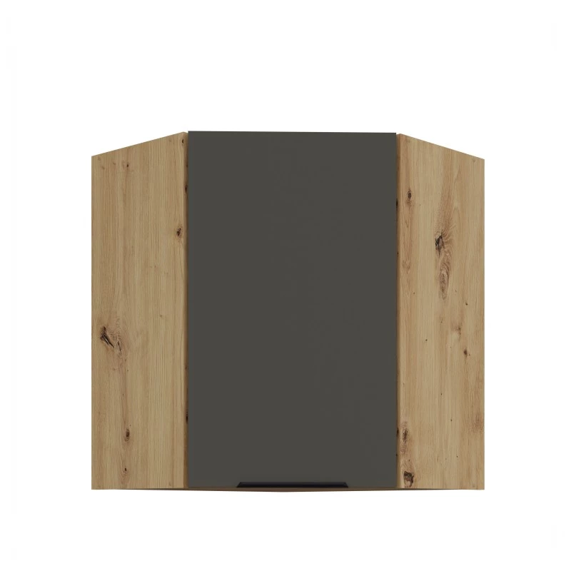 Horná rohová skrinka LUNARA 1 - 60x60 cm, grafit / dub artisan