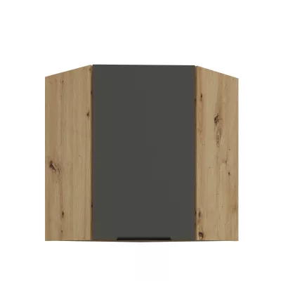 Horná rohová skrinka LUNARA 1 - 60x60 cm, grafit / dub artisan