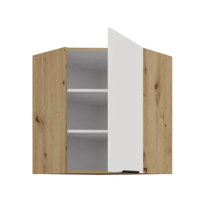 Horná rohová skrinka LUNARA 1 - 60x60 cm, biela / dub artisan