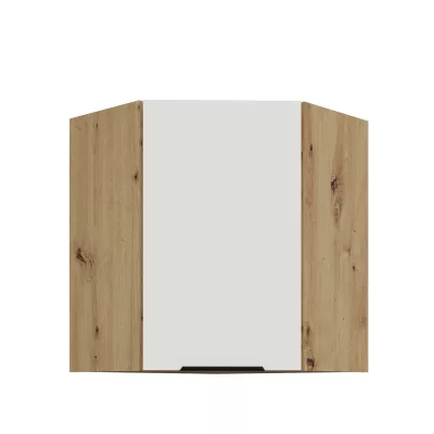 Horná rohová skrinka LUNARA 1 - 60x60 cm, biela / dub artisan