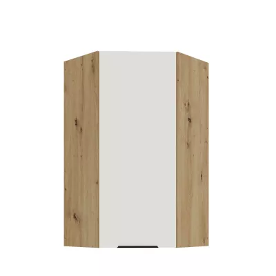 Vysoká horná rohová skrinka LUNARA 1 - 60x60 cm, biela / dub artisan