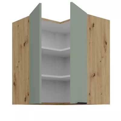 Horná rohová skrinka LUNARA 2 - 60x60 cm, zelená / dub artisan