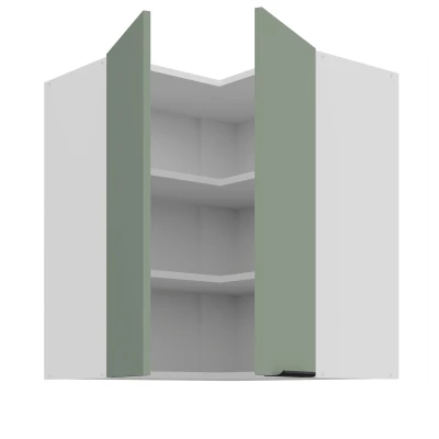 Horná rohová skrinka LUNARA 2 - 60x60 cm, zelená/biela