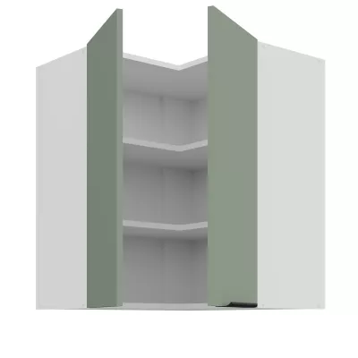 Horná rohová skrinka LUNARA 2 - 60x60 cm, zelená/biela