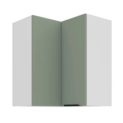Horná rohová skrinka LUNARA 2 - 60x60 cm, zelená/biela