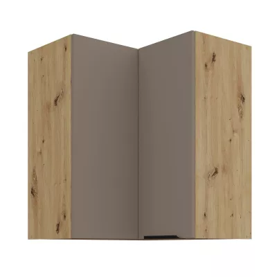 Horná rohová skrinka LUNARA 2 - 60x60 cm, tmavo béžová / dub artisan
