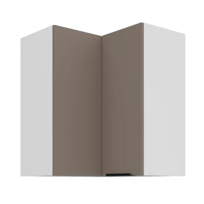 Horná rohová skrinka LUNARA 2 - 60x60 cm, tmavo béžová / biela