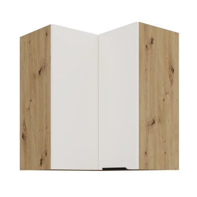 Horná rohová skrinka LUNARA 2 - 60x60 cm, biela / dub artisan