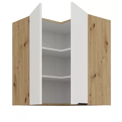 Horná rohová skrinka LUNARA 2 - 60x60 cm, biela / dub artisan
