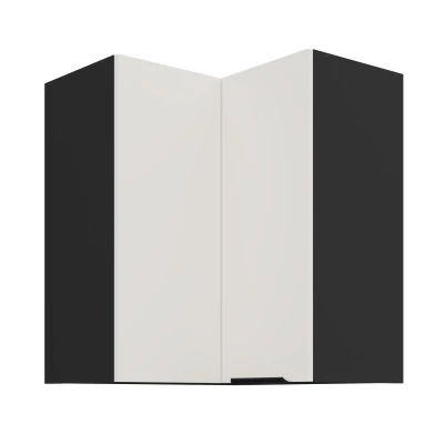Horná rohová skrinka LUNARA 2 - 60x60 cm, biela / čierna