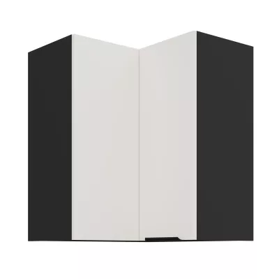 Horná rohová skrinka LUNARA 2 - 60x60 cm, biela / čierna