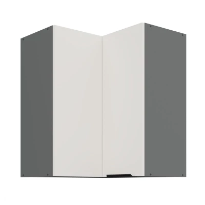 Horná rohová skrinka LUNARA 2 - 60x60 cm, biela / antracit