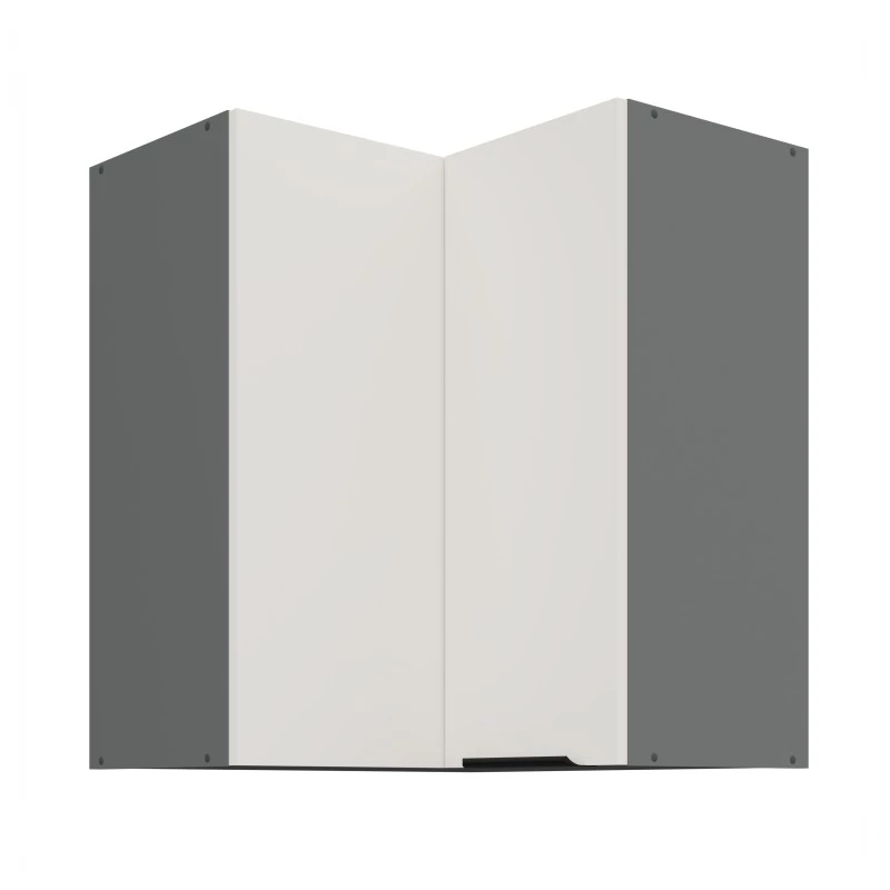 Horná rohová skrinka LUNARA 2 - 60x60 cm, biela / antracit