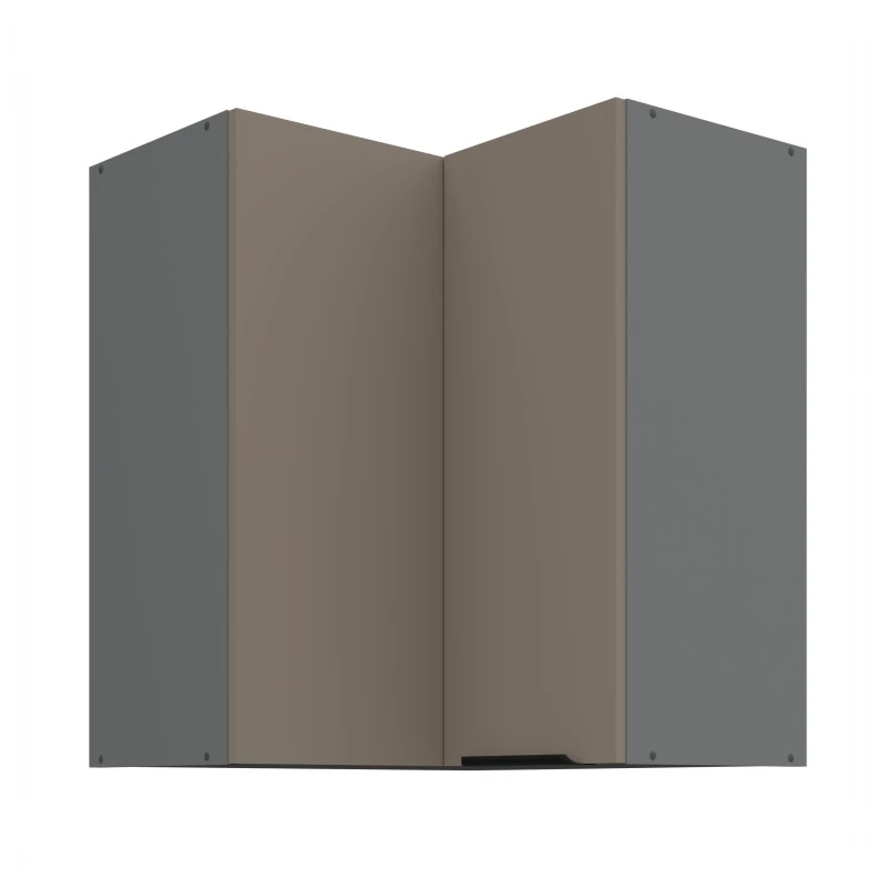 Horná rohová skrinka LUNARA 2 - 60x60 cm, tmavo béžová / antracit