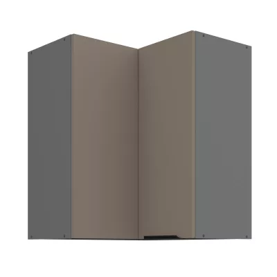 Horná rohová skrinka LUNARA 2 - 60x60 cm, tmavo béžová / antracit