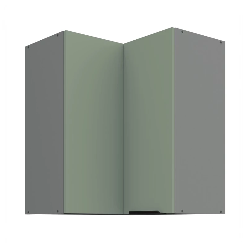Horná rohová skrinka LUNARA 2 - 60x60 cm, zelená / antracit