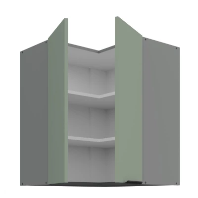 Horná rohová skrinka LUNARA 2 - 60x60 cm, zelená / antracit