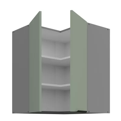 Horná rohová skrinka LUNARA 2 - 60x60 cm, zelená / antracit