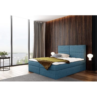 Jednolôžková čalúnená posteľ Gery modrá 120 + topper zadarmo