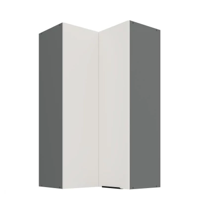 Vysoká horná rohová skrinka LUNARA 2 - 60x60 cm, biela / antracit