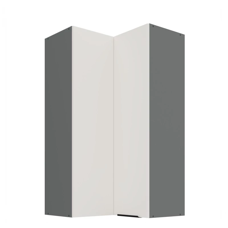 Vysoká horná rohová skrinka LUNARA 2 - 60x60 cm, biela / antracit
