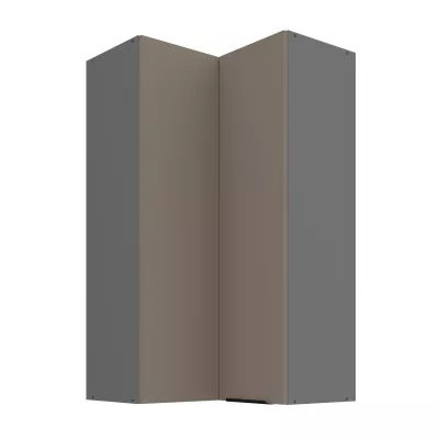 Vysoká horná rohová skrinka LUNARA 2 - 60x60 cm, tmavo béžová / antracit
