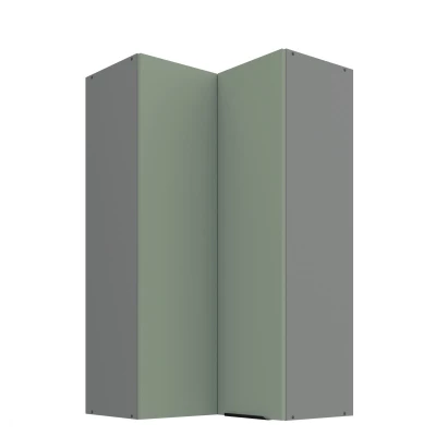 Vysoká horná rohová skrinka LUNARA 2 - 60x60 cm, zelená/antracit
