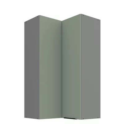 Vysoká horná rohová skrinka LUNARA 2 - 60x60 cm, zelená/antracit