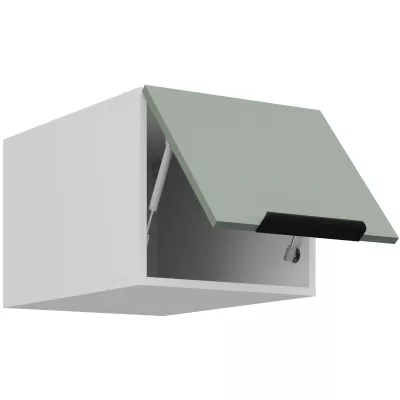 Horná skrinka s výklopnými dvierkami LUNARA - šírka 40 cm, zelená / biela
