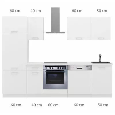 Kuchynská linka 270/270 cm ZAIRA - matera / biela