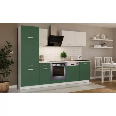 Kuchynská linka 270/270 cm ZAIRA - zelená / biela