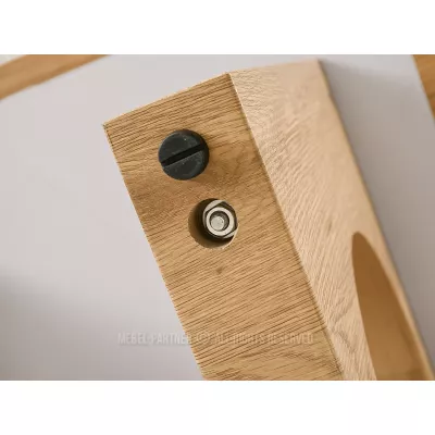 Konferenčný stolík RICOS - biely mramor / dub