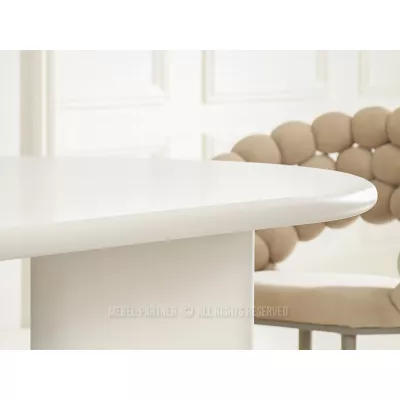 Elegantný jedálenský stôl BEVAN - biely lesk / biely