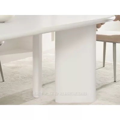 Elegantný jedálenský stôl BEVAN - biely lesk / biely