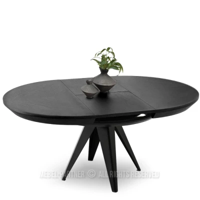 Rozkladací jedálenský stôl 120(220)x120 OMAR - čierny