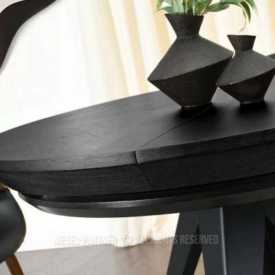 Rozkladací jedálenský stôl 120(220)x120 OMAR - čierny