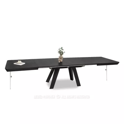 Rozkladací jedálenský stôl 180(380)x100 ZENON - čierny