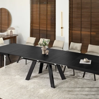 Rozkladací jedálenský stôl 180(380)x100 ZENON - čierny
