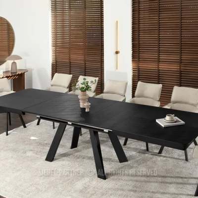 Rozkladací jedálenský stôl 180(380)x100 ZENON - čierny