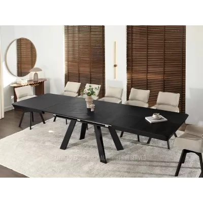 Rozkladací jedálenský stôl 180(380)x100 ZENON - čierny