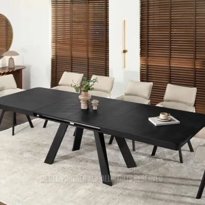 Rozkladací jedálenský stôl 180(380)x100 ZENON - čierny
