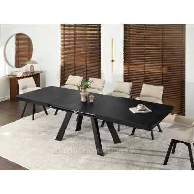 Rozkladací jedálenský stôl 180(380)x100 ZENON - čierny