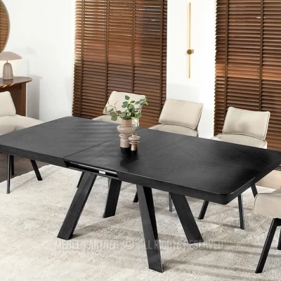 Rozkladací jedálenský stôl 180(380)x100 ZENON - čierny