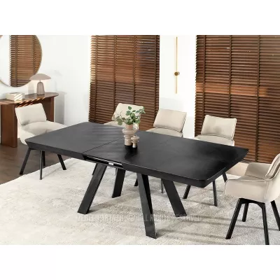 Rozkladací jedálenský stôl 180(380)x100 ZENON - čierny