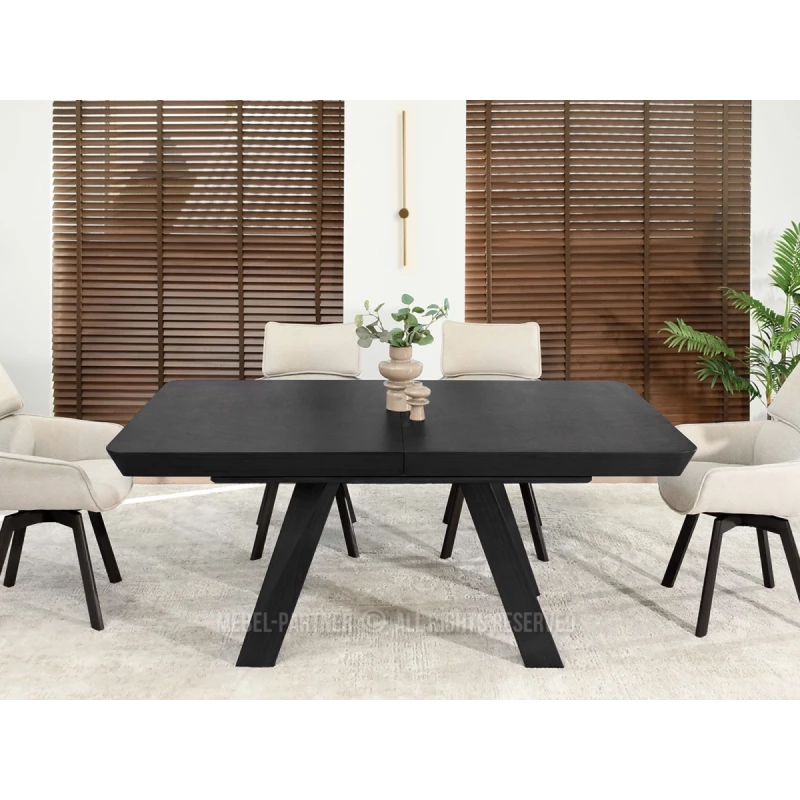Rozkladací jedálenský stôl 180(380)x100 ZENON - čierny