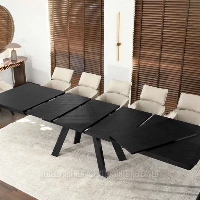 Rozkladací jedálenský stôl 180(380)x100 ZENON - čierny