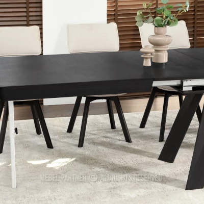 Rozkladací jedálenský stôl 180(380)x100 ZENON - čierny
