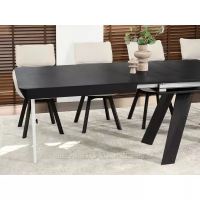 Rozkladací jedálenský stôl 180(380)x100 ZENON - čierny