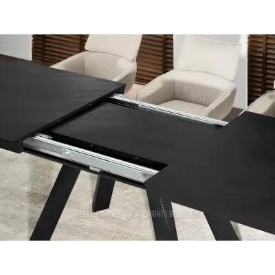 Rozkladací jedálenský stôl 180(380)x100 ZENON - čierny