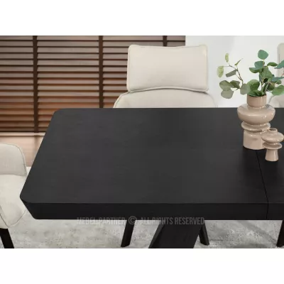 Rozkladací jedálenský stôl 180(380)x100 ZENON - čierny